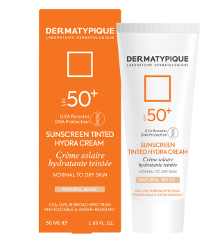 ضد آفتاب فلوئیدی درماتیپیک پوست خشک مدل هیدرا SPF50 رنگی
